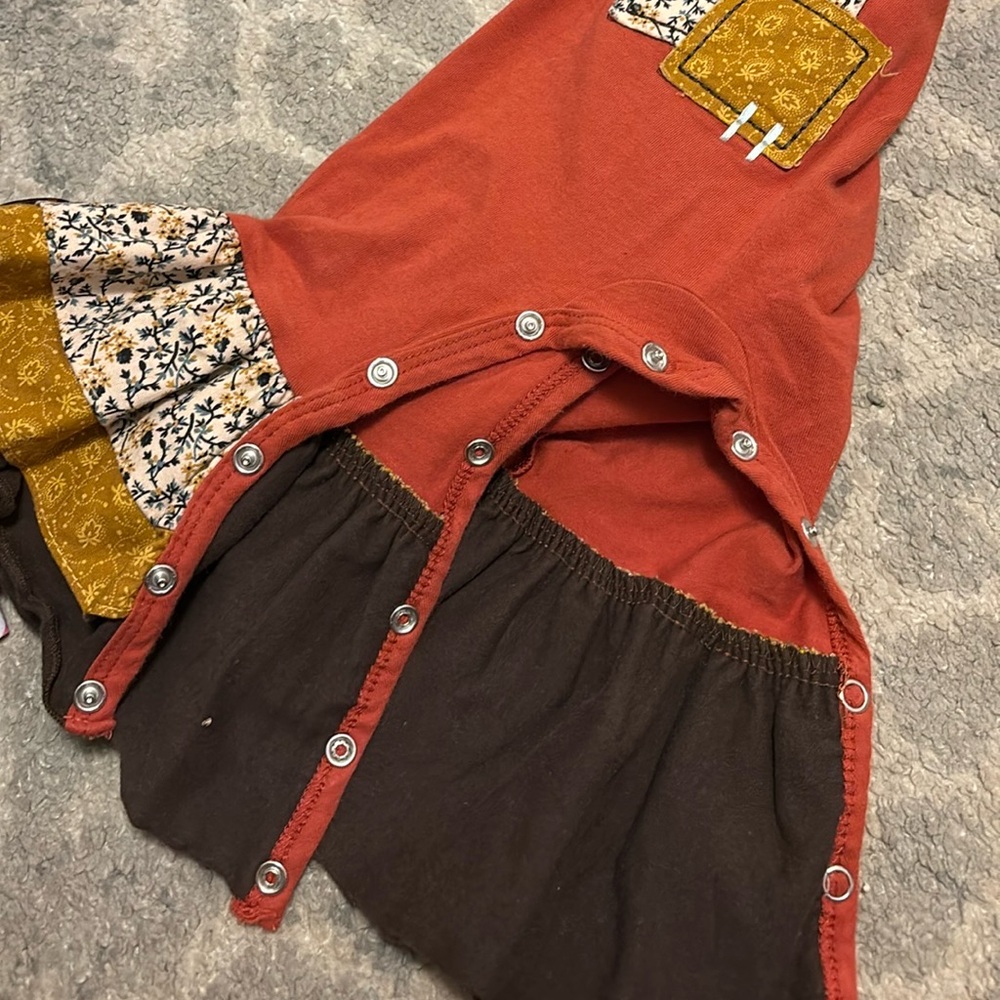 Scarecrow Romper RicRac and Ruffles - Picture 5 of 5
